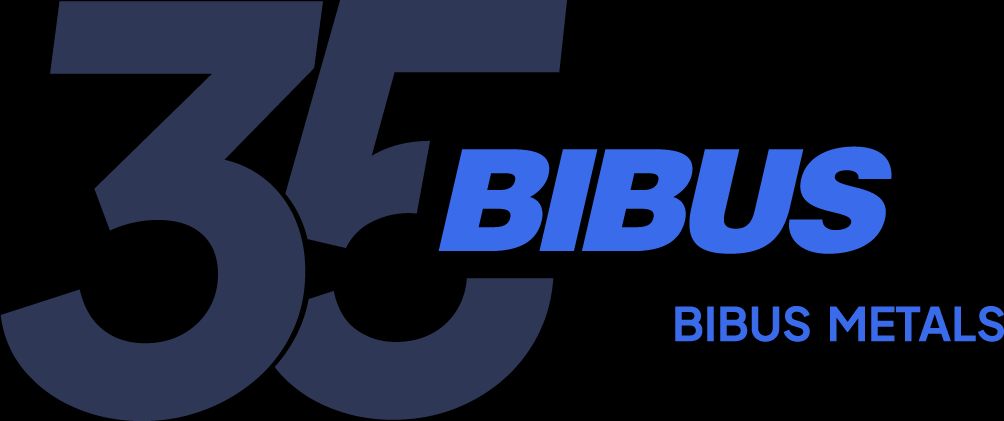 BIBUS METALS 35 years logo rgb blue